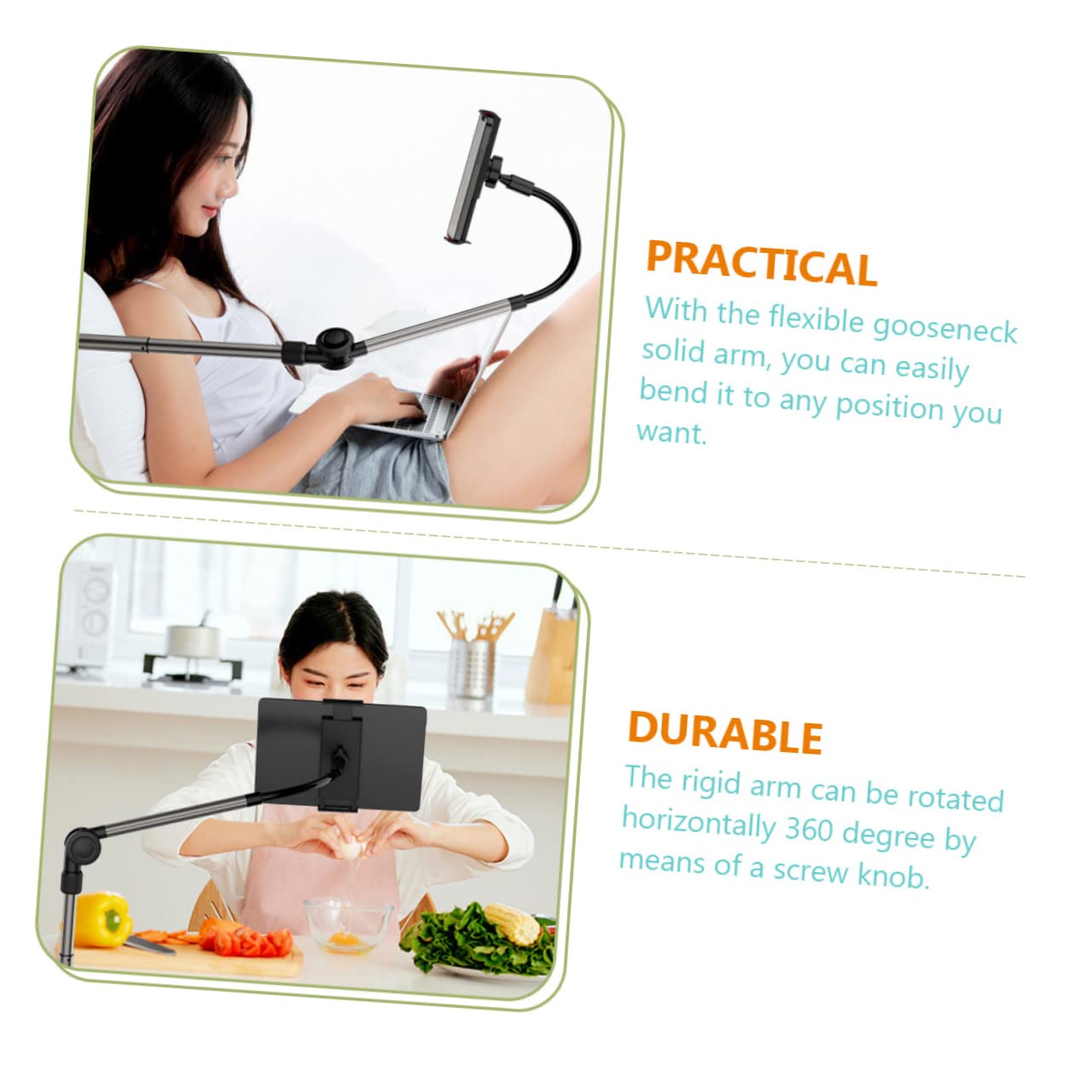 Operitacx Soporte para Teléfono para Cama Brazo Flexible y Abrazadera 0-75mm Soporte de Teléfono para Escritorio