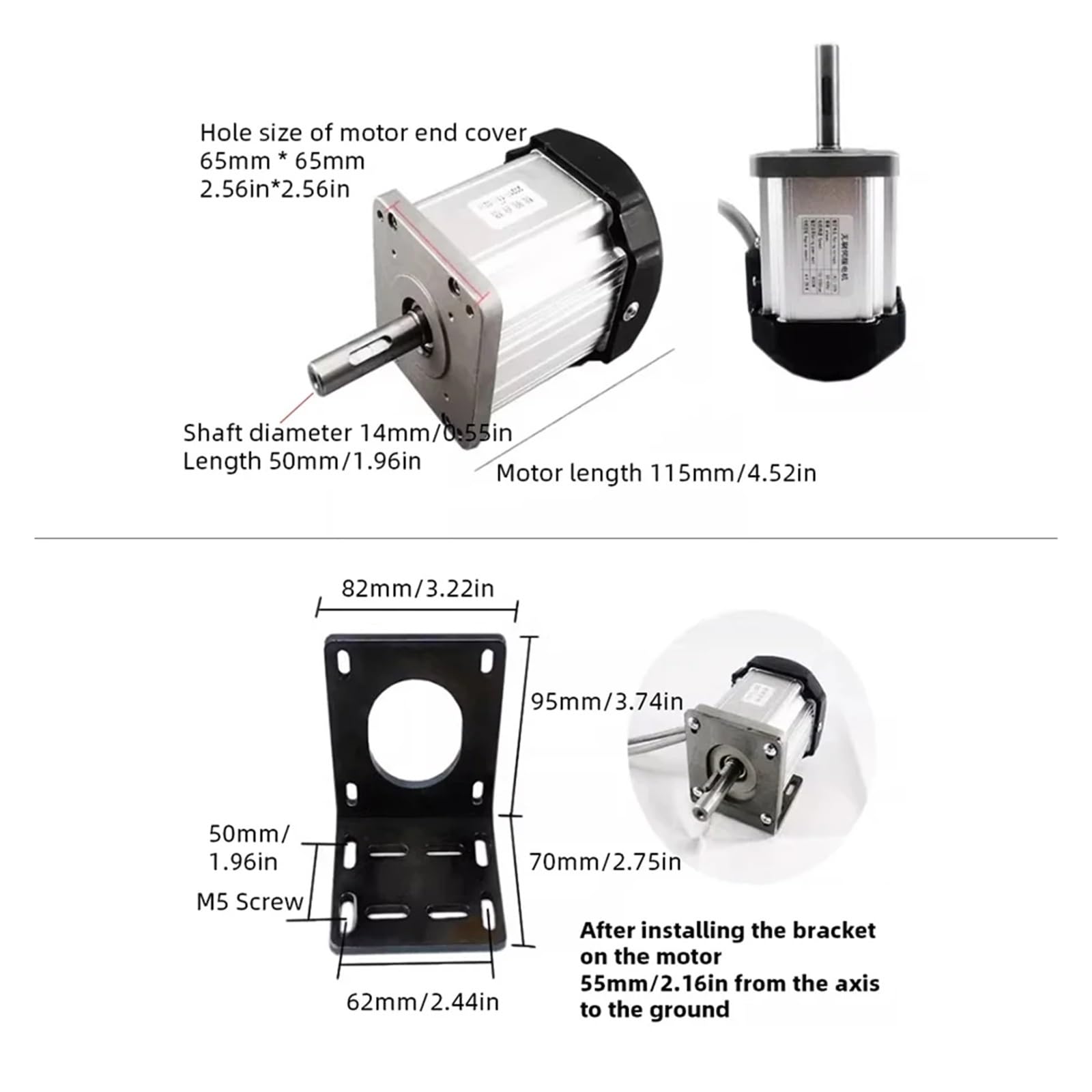 Servomotor sin escobillas CC con controlador de velocidad ajustable, maquinaria carpintería alta potencia, máquina correa torno, 600W/800W,Industrial y bricolaje(With Holder,600W)