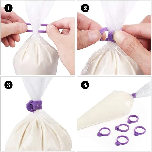 Miniatura 6 de Kootek 140 suministros de decoración de pasteles con placa giratoria de aleación de aluminio, 24 puntas numeradas para decoración de pasteles,