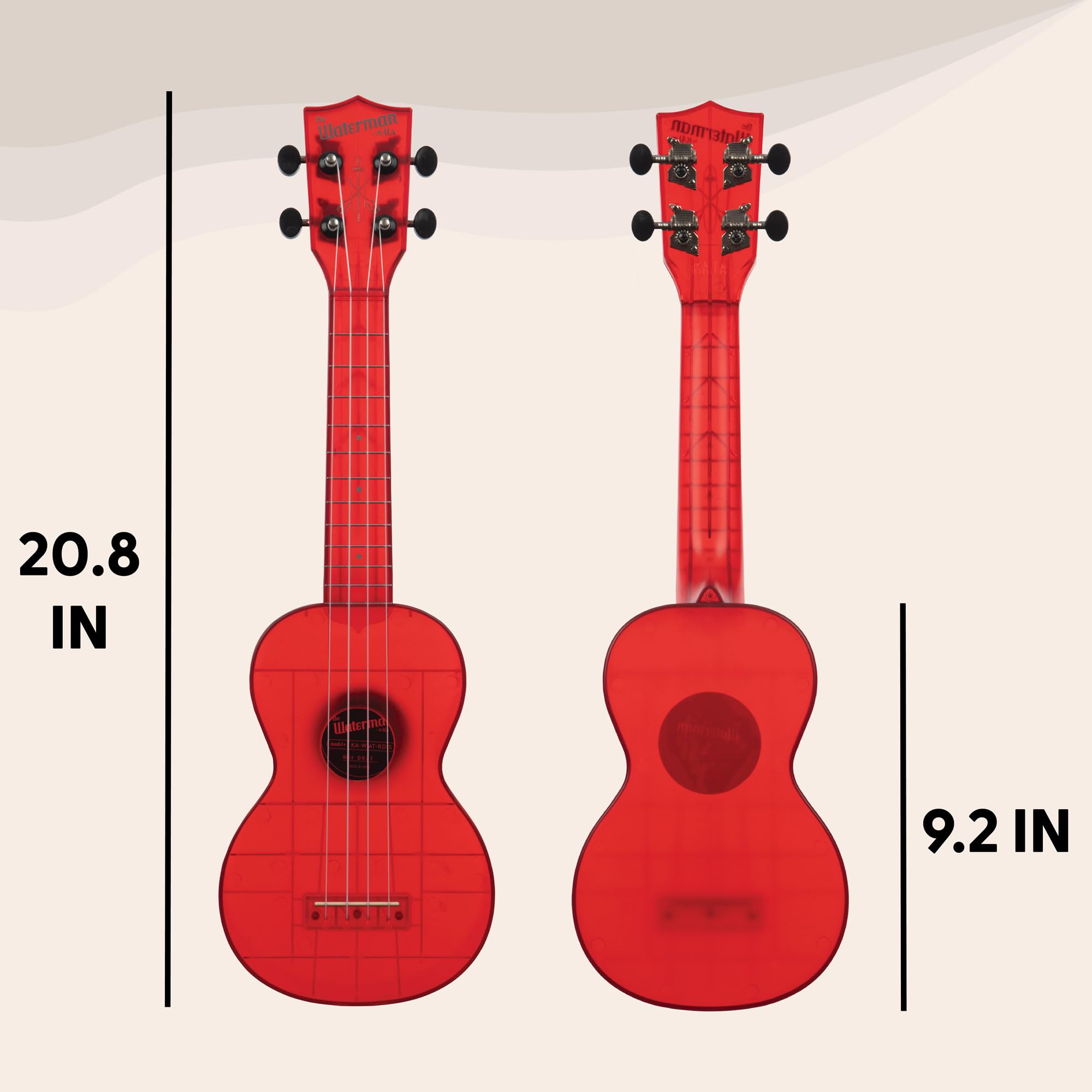 Kala Waterman Maritime Rot Transparent Sopran Ukulele