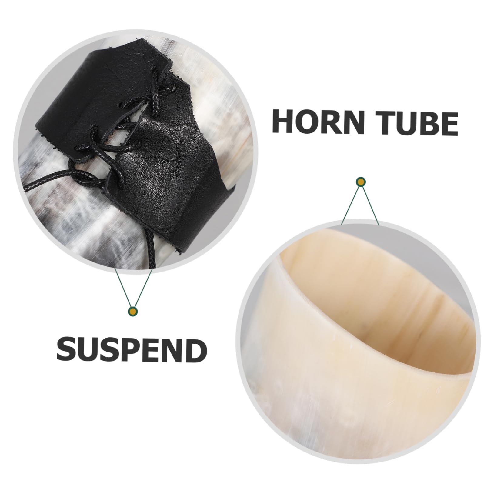 ULTECHNOVO Großer Mittelalterlicher Wikingerhornbecher mit Spitzem Design aus Gelbem Horn Trinkhorn mit Ständer und Robuster Praktischer Verarbeitung für Thematische Feiern