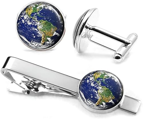 Amazon Sharedimagination Earth カフスボタン 惑星 アースタイクリップ 天の川 カフリンクス 太陽系ジュエリー オタク ウェディングデー ギフト 該当なし タイピン タイタック 通販
