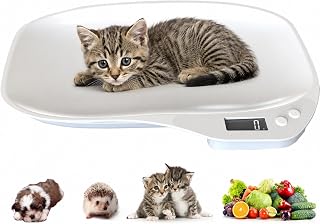 【最新バージョンアップ】ペット体重計 デジタルペットスケール 1g単位 最大15kg 猫 小型犬 子猫 子犬 うさぎ ハムスター 小型動物用 くぼみトレー 風袋引き バックライトLCD 電池式 フード・果物計量にも