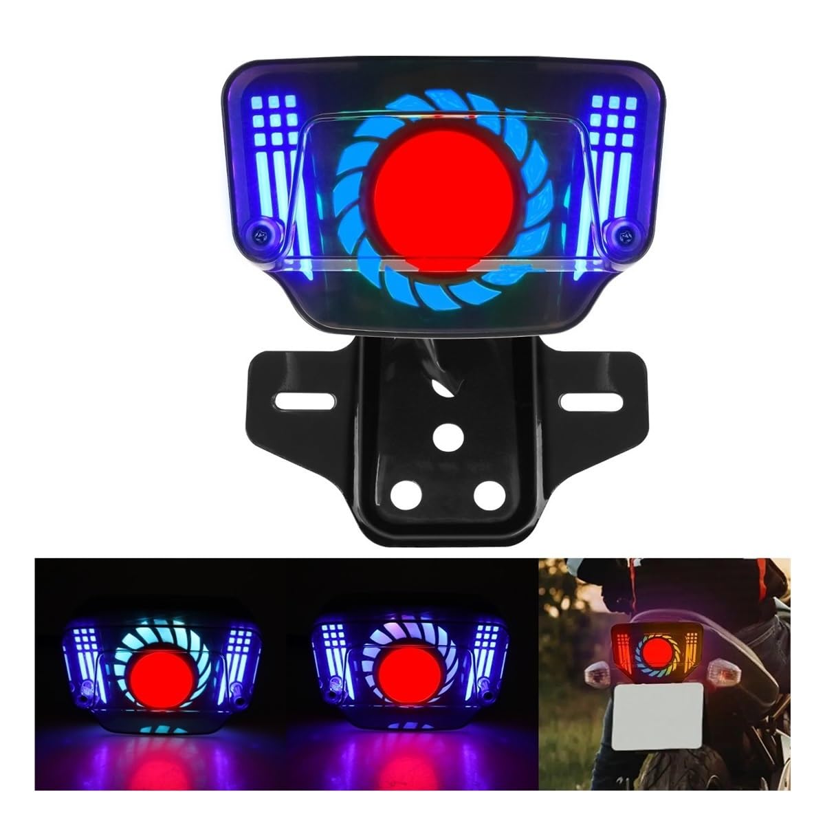 Luci Posteriori A LED per Moto Fanali A con Supporto per Targa Accessori Universali da 12 V Stop Luci Freno
