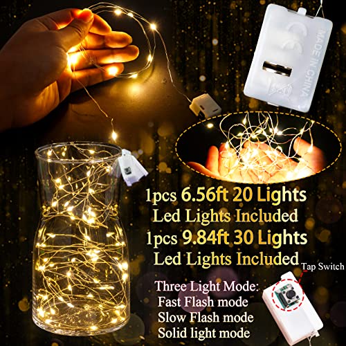 2Pcs Glowing Birthday Party Banner Decorations - Gold Paper Happy Birthday Banner Flags With Led String Lights For Kids Adults Birthday Party Decoration Supplies #TOP4