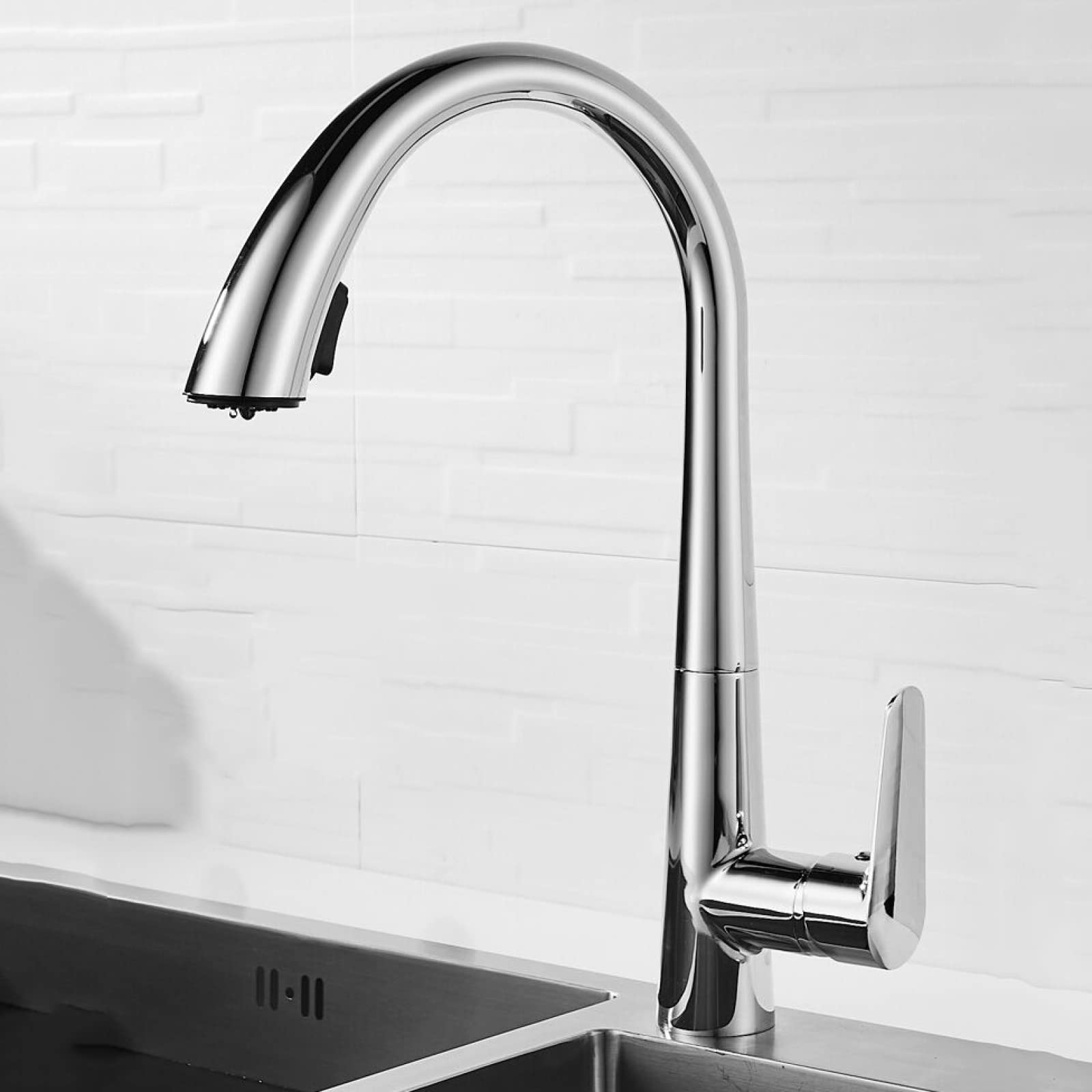 Mitigeur de cuisine eau chaude froide extractible pour éliminer les traces