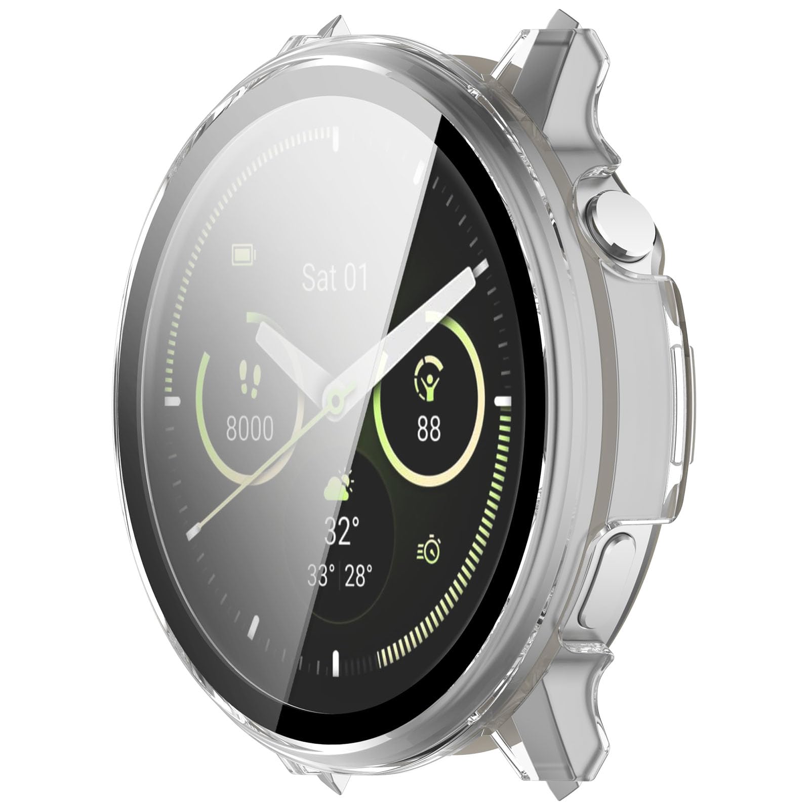 Etui kompatybilne z Garmin Venu 4 z osłoną ekranu, matowa obudowa ze szkła hartowanego PC, pełna osłona na cały korpus dla Venu 4 45mm/41mm (Przezroczysty, 41mm)
