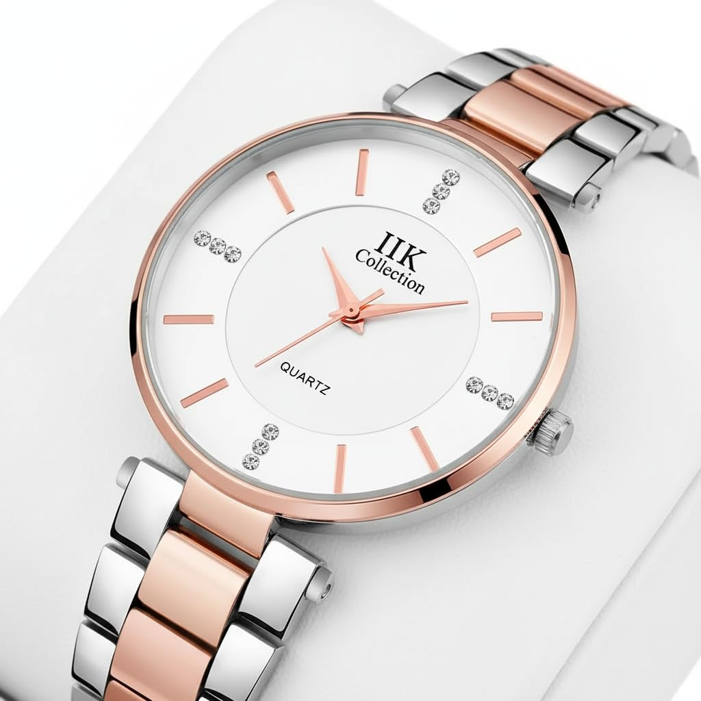 IIK COLLECTION Analog Women's Watch Stainless Steel Dial Wrist Watches,Stylish Belt Ladies Watch - Water Resistant Watches for Girls