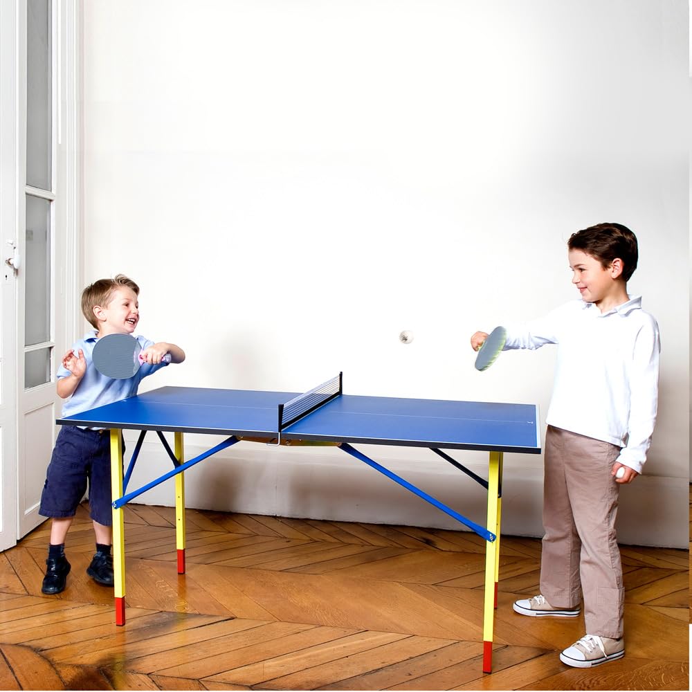 CORNILLEAU Hobby Mini - kleine Tischtennisplatte mit Tischtennisnetz - Höhenverstellbar - Klappbar - 137 x 67 cm