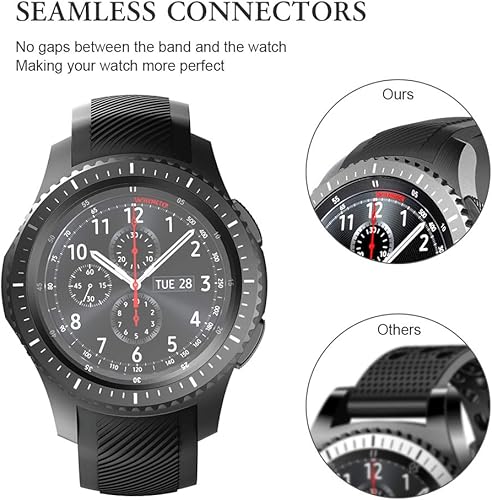 Miniatura 9 de NotoCity Banda de repuesto para Gear S3 Frontier sin huecos, correa de repuesto de silicona para Samsung Gear S3 FrontierGear S3 ClassicGalaxy Watch
