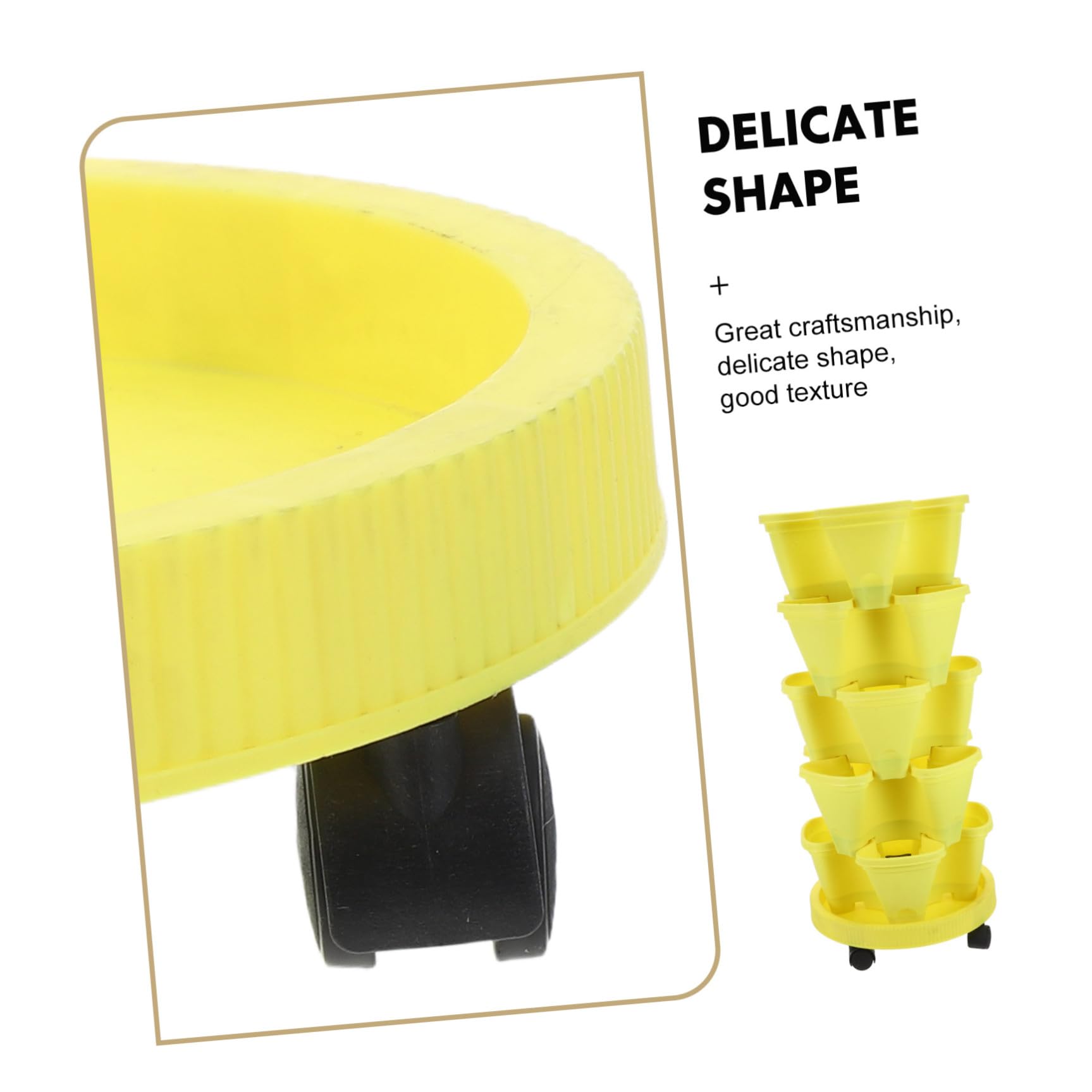Jardinière à Fraises Tour de Jardinière Verticale à Fraises en Abs Multi-Couche Empilable Jaune pour Herbes Intérieur Cuisine
