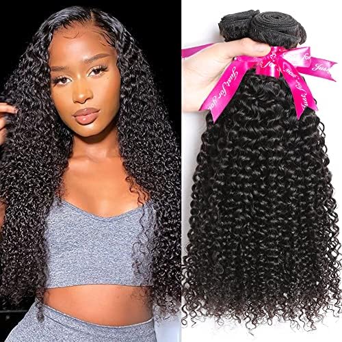 Flady 7A Brazilian Virgin Curly Hair 3 Bundles 100% Unprocessed Brazilian Curly Weave Human Hair Extensions Natural Black Color (22 24 26inches)