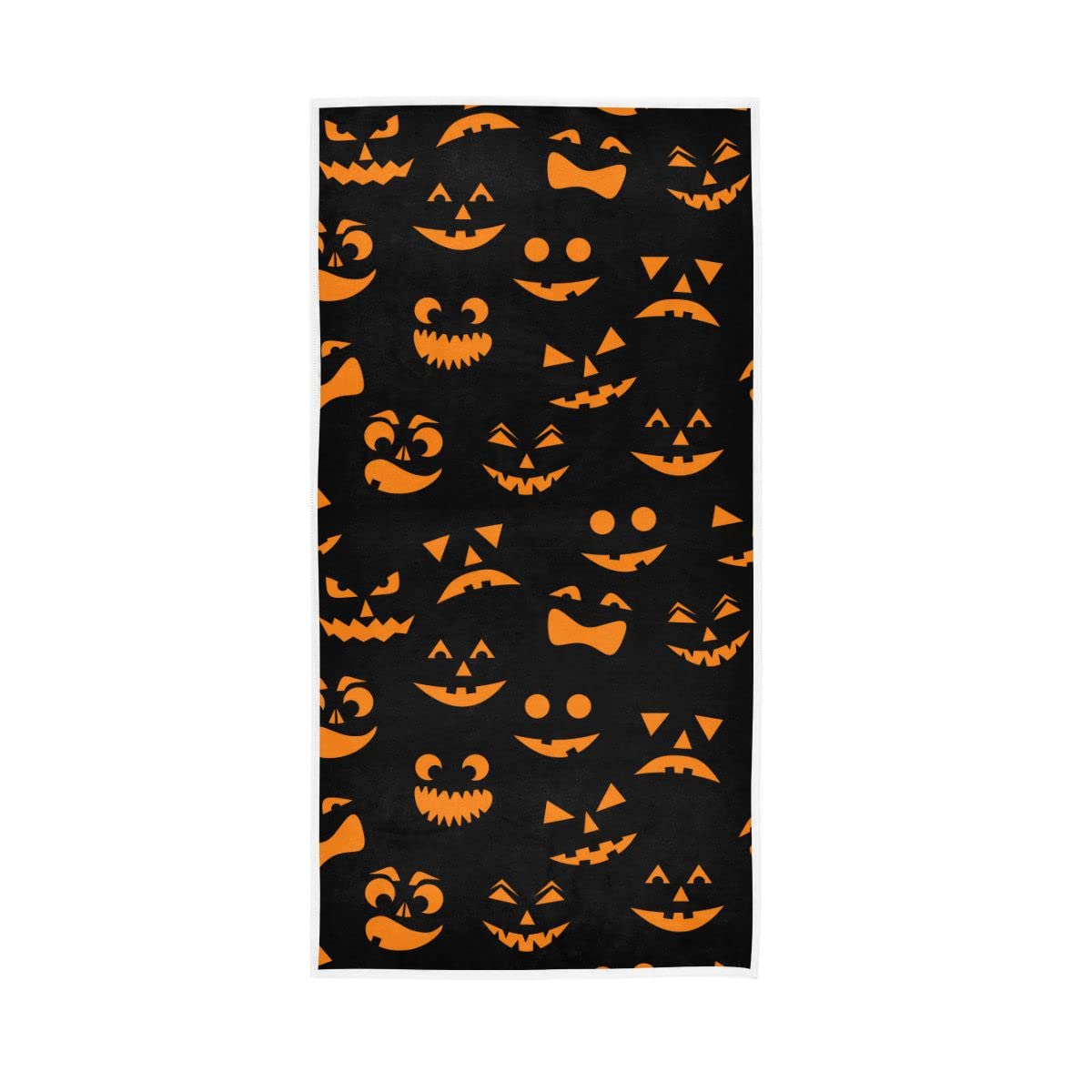 HUYGD Halloween Pumpkin Face Silhouette Soft Bath Towel Absorbent Hand Towels Multipurpose for Bathroom Hotel Gym Spa 30"x15"