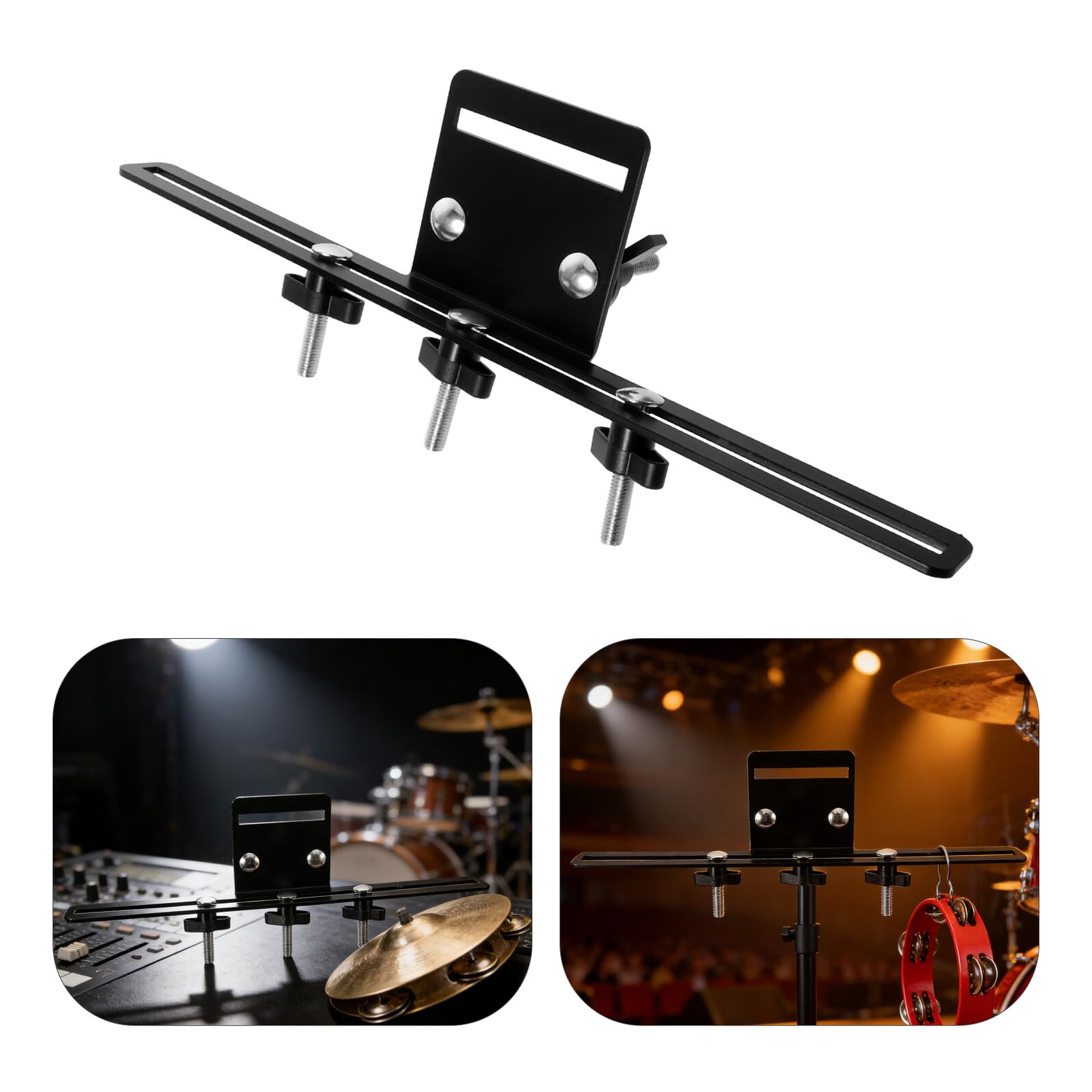 Supvox Kuhglockenhalter Metall mit Schnellverschluss Doppellagige Trommelhalterung Kompatibel für Schlagzeug Jam Blocks Stabiles Percussion Zubehör für Musiker