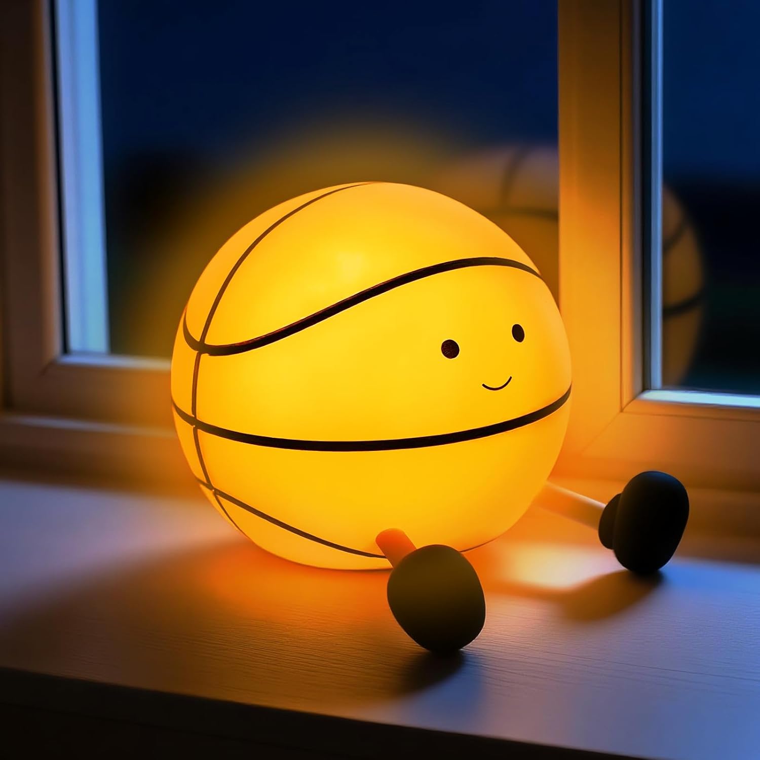 QANYI Basketball Night Light, LED Sports Light Rechargeable for Boys Room Bedroom Decor, Light Up Basketball Lamp Decoration Valentines Gift Ideas for Girls Children Teens Kids 8-12 Boys Lovers