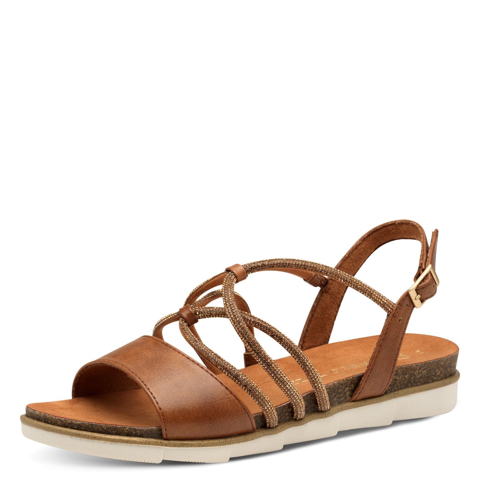 MARCO TOZZI Damen Sandalen flach mit Schließe Sommer