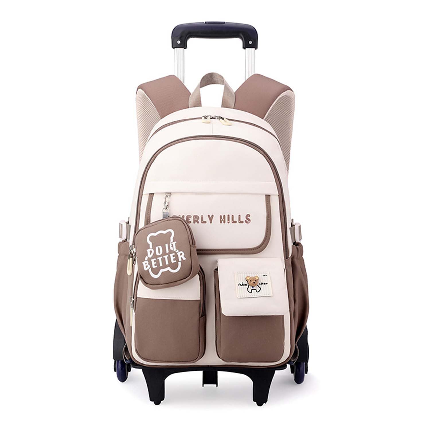 Schulrucksack Trolley für Mädchen Rucksack mit Rollen Schulranzen Mädchen Teenager Jugendliche Daypacks Kinder Schultasche Outdoor Camping Groß Schulranzen Wasserdichter Lässige Daypack