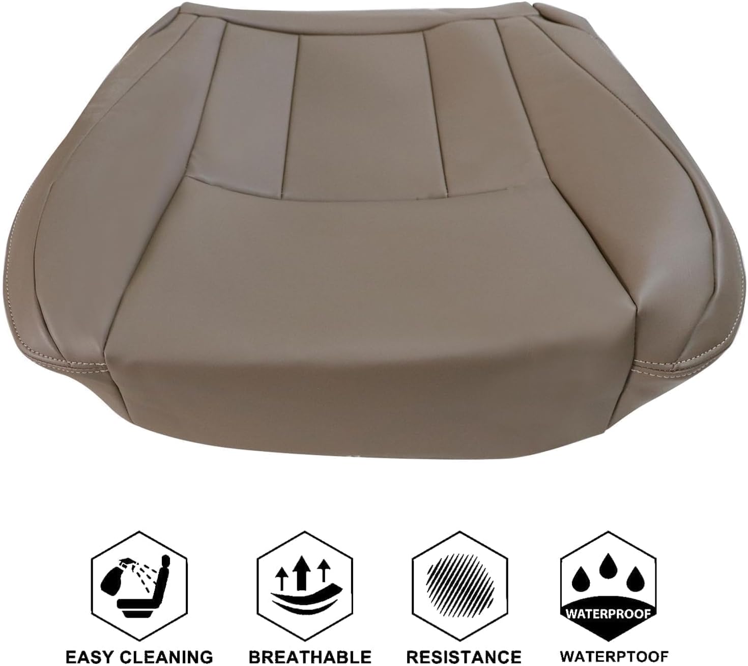 NLQR Oak Tan Front Driver or Passenger Side Bottom Lower Replacement Microfiber Leather Seat Cover Compatible with Toyota 4Runner 1996 1997 1998 1999 2001 2002