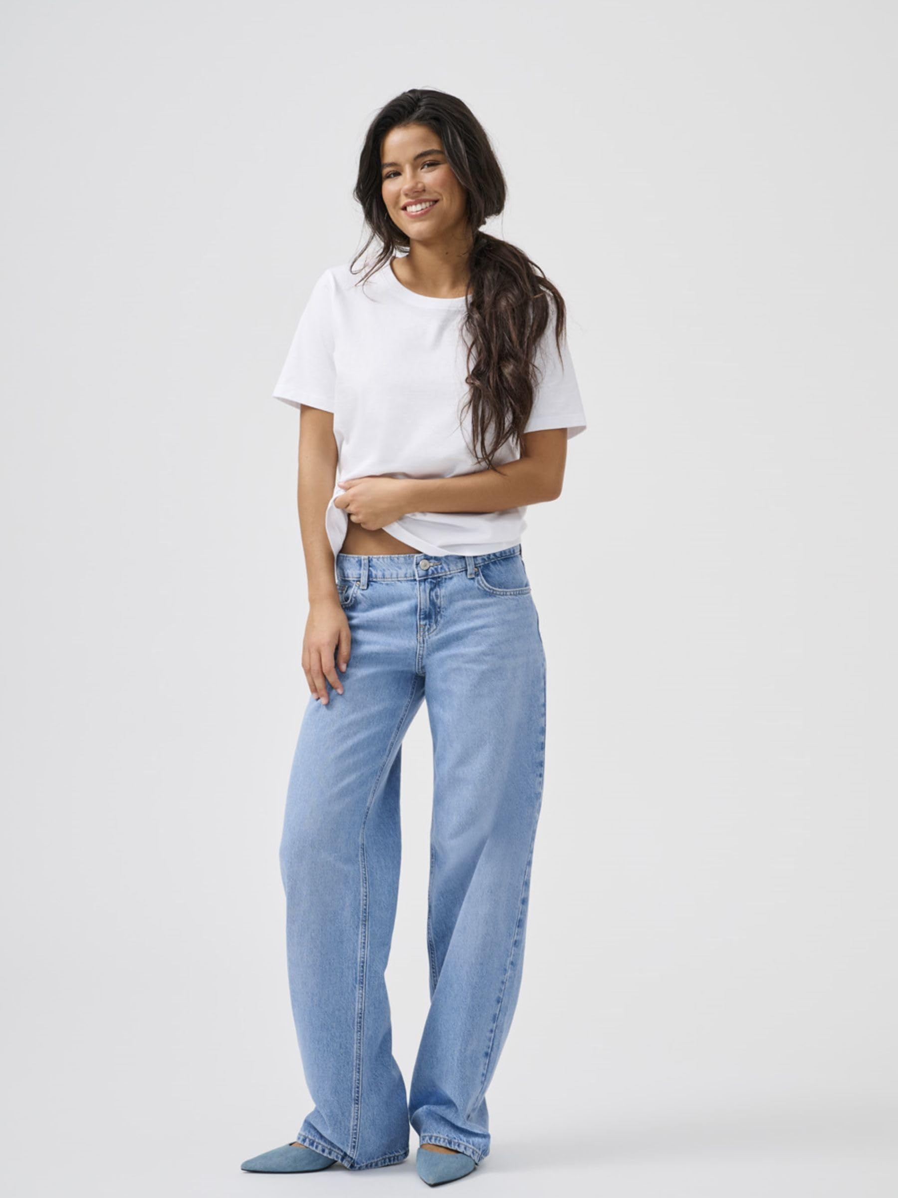 ONLY Female Jeans mit weitem Bein ONLBRENDA Niedrige Taille Gerade geschnitten Jeans