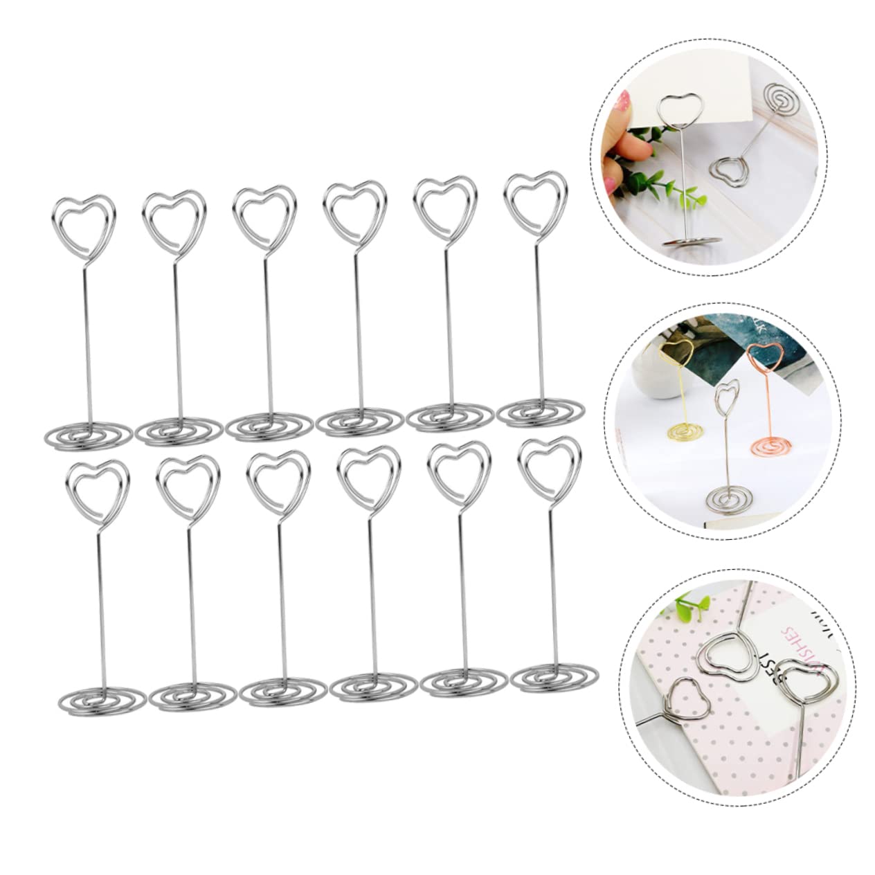 SHINEOFI 36pezzi Portacarte Forma Di Cuore Per Decorazione Matrimonio e Feste Clip Per Foto Biglietti e Numeri Di Tavolo Eleganti e Riutilizzabili Per Eventi Speciali
