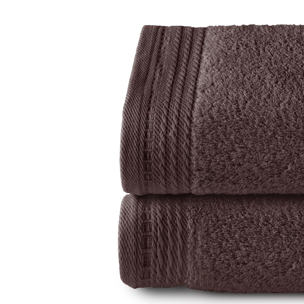 Top Towel - Premium - Large Bath Towels - Bath Towels -2 Hand Towels -50 x 100 cm - 100% Cotton - 600 g - Brown - Image 2