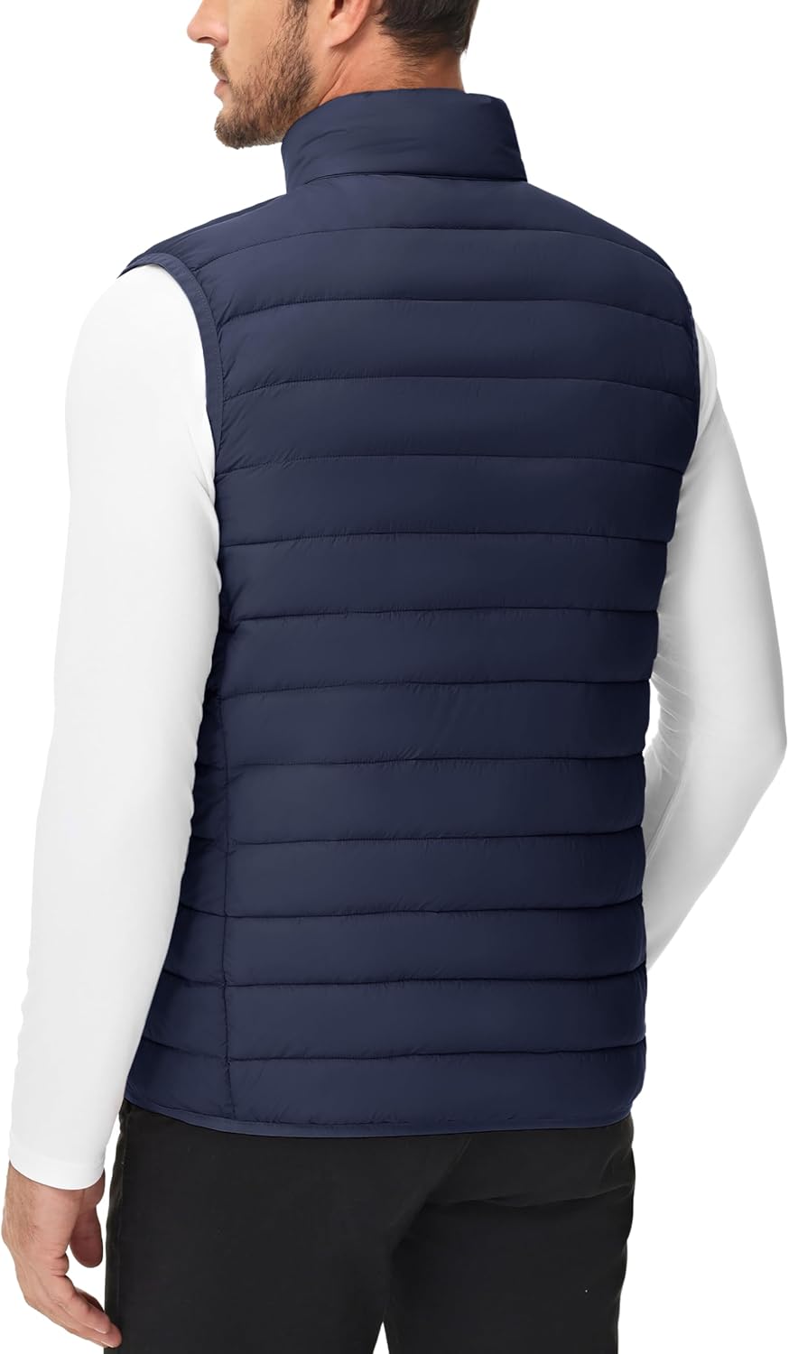 Cotrasen Men's Puffer Lightweight Vest Packable Outerwear Vest Warm Winter Outdoor Sleeveless Jacket for Travel Running - Image 6