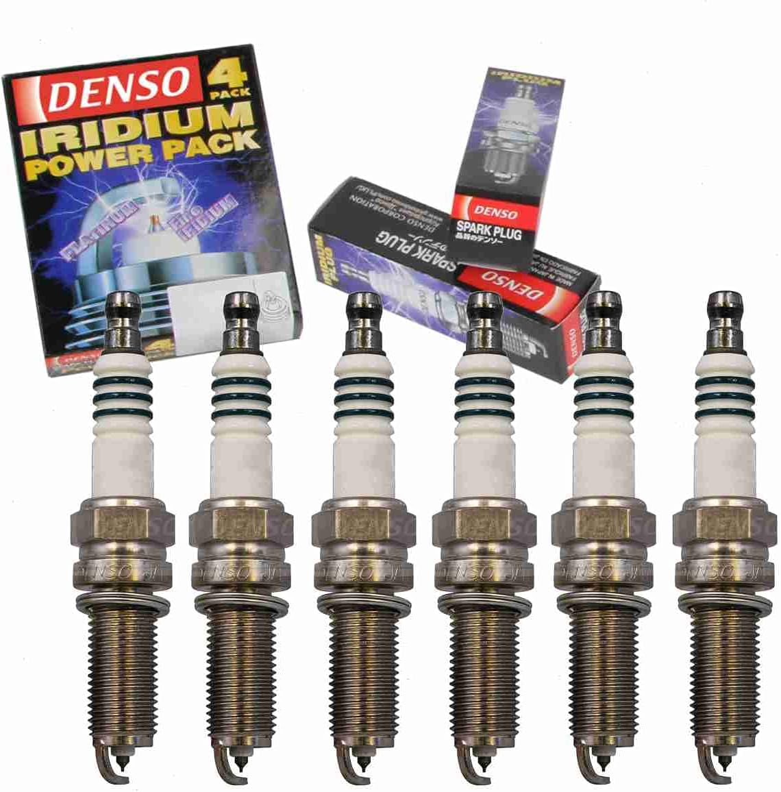 6 pc DENSO Iridium Power Spark Plugs compatible with Honda Pilot 3.5L V6 2009-2015