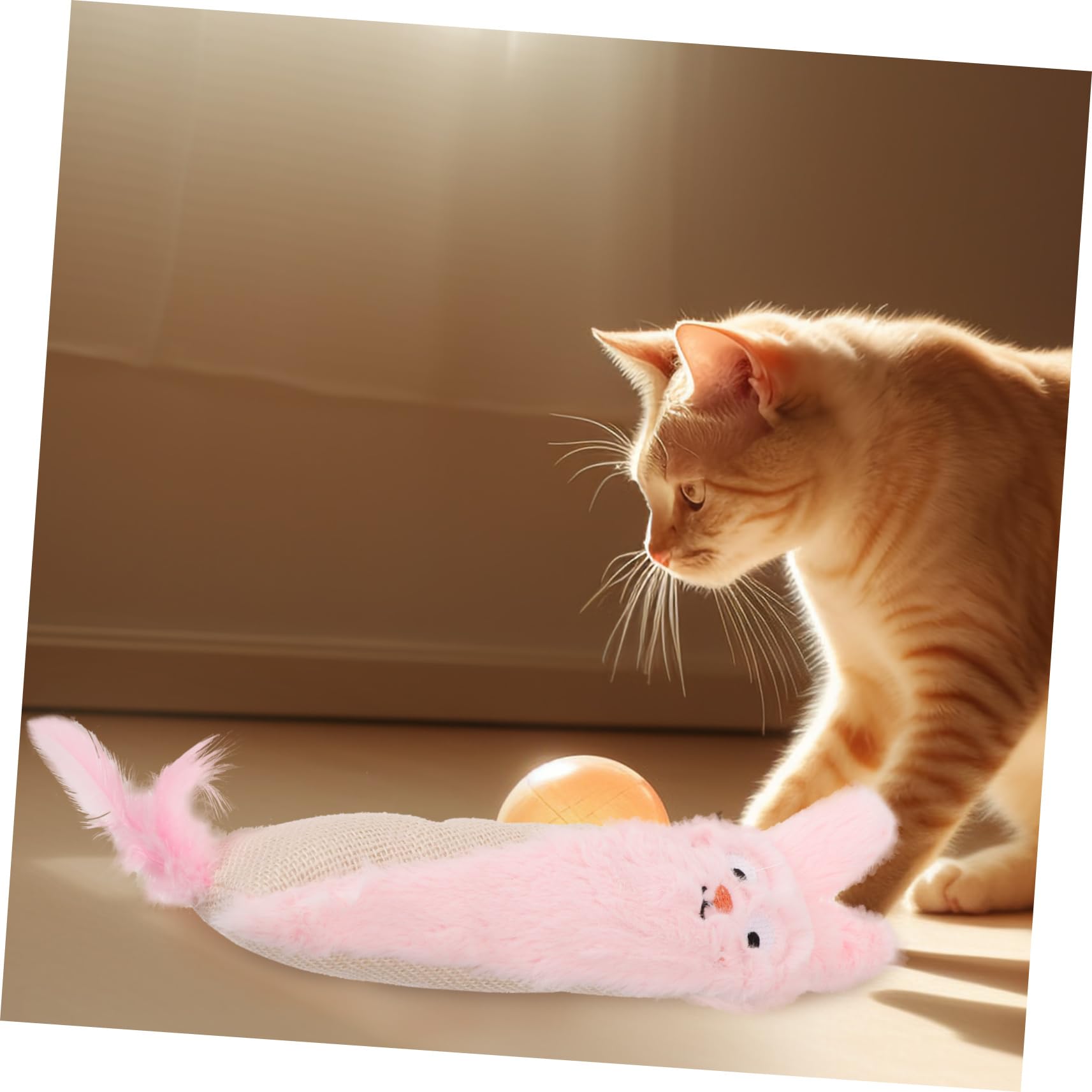 Yardwe Jouet Peluche pour Chat Herbe à Chat Accessoire De Interactif avec Papier Et Ennui