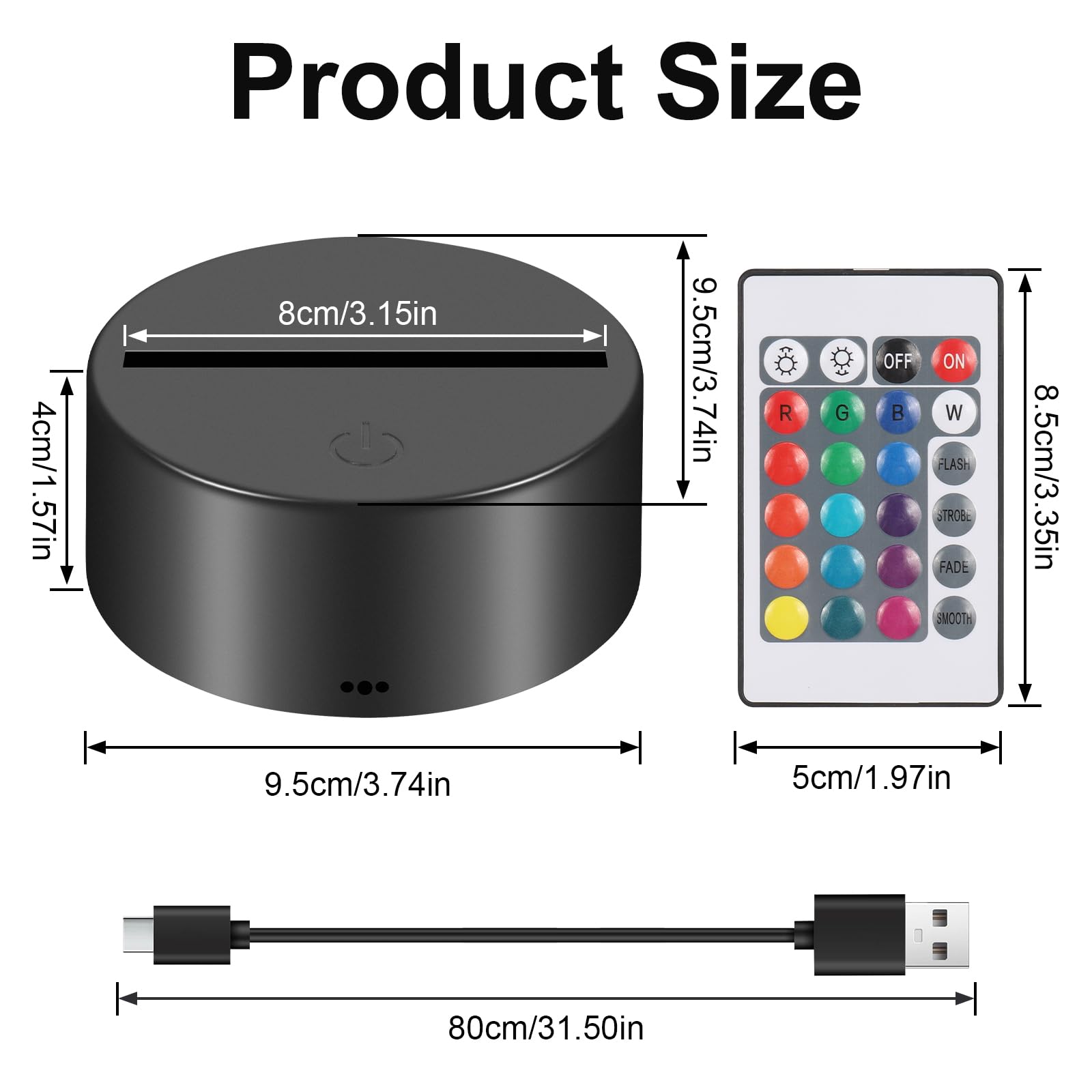 2 Pezzi Base LED Con Telecomando - Lampada Notturna 3D, 16 Colori, Per Camera E Bar - Foto 7