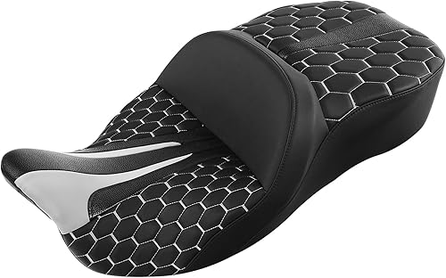 TCT-MOTORPARTS Asiento de pasajero azul para Harley Touring Road Glide FLTRX 2009 y posterior