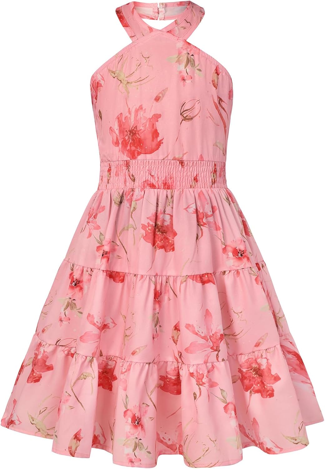 GRACE KARIN Girls Summer Dress Off Shoulder Floral A-line Midi Dress 5-14Y