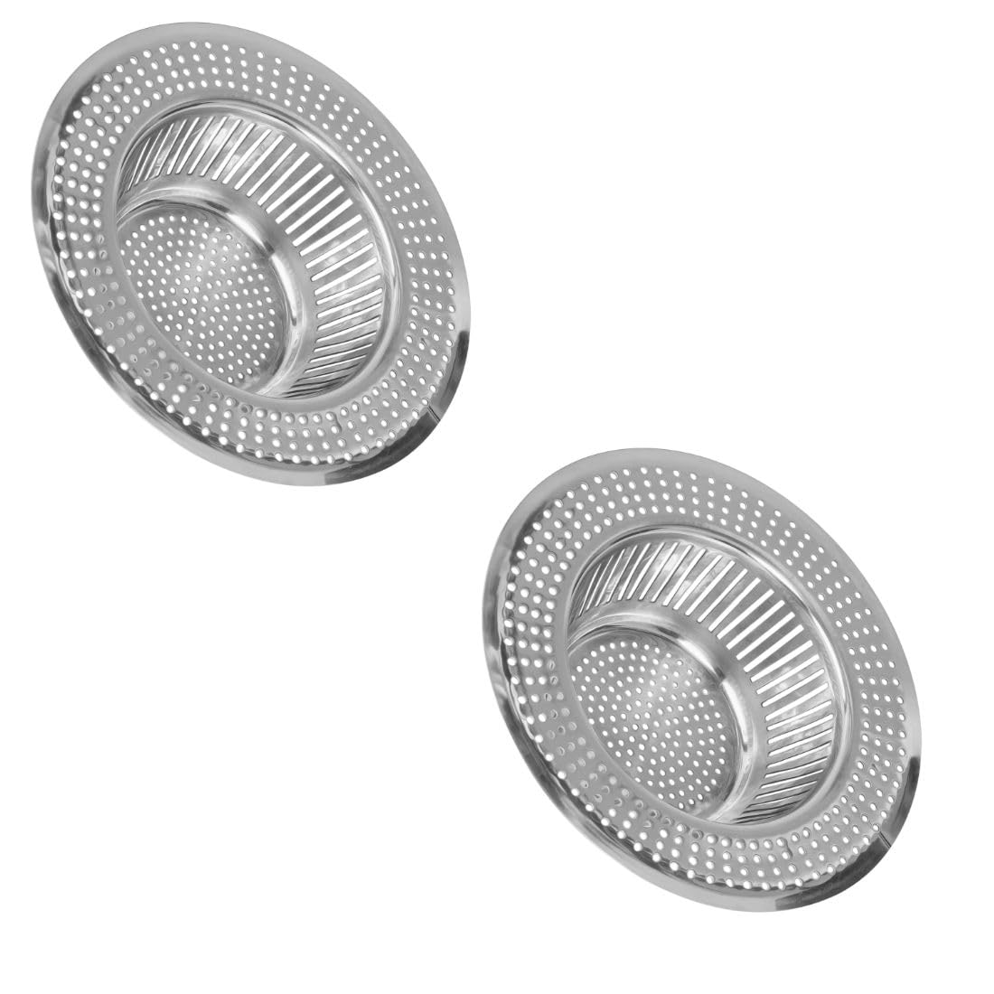 POLOSTAR Stainless Steel Sink Strainer New Slice Design One Piece No Joint Free Flow Kitchen Drain Basin Basket Filter Stopper Drainer/SS Sink Jali (4.33 Inch / 11 cm) Pack of 2 (B0D7VMVDSN) Amazon Price History, Amazon Price Tracker