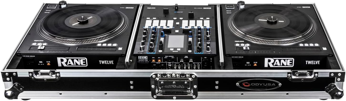 Low Profile Rane Twelve and Rane Seventy/Seventy-Two Coffin Flight Case with Glide Platform