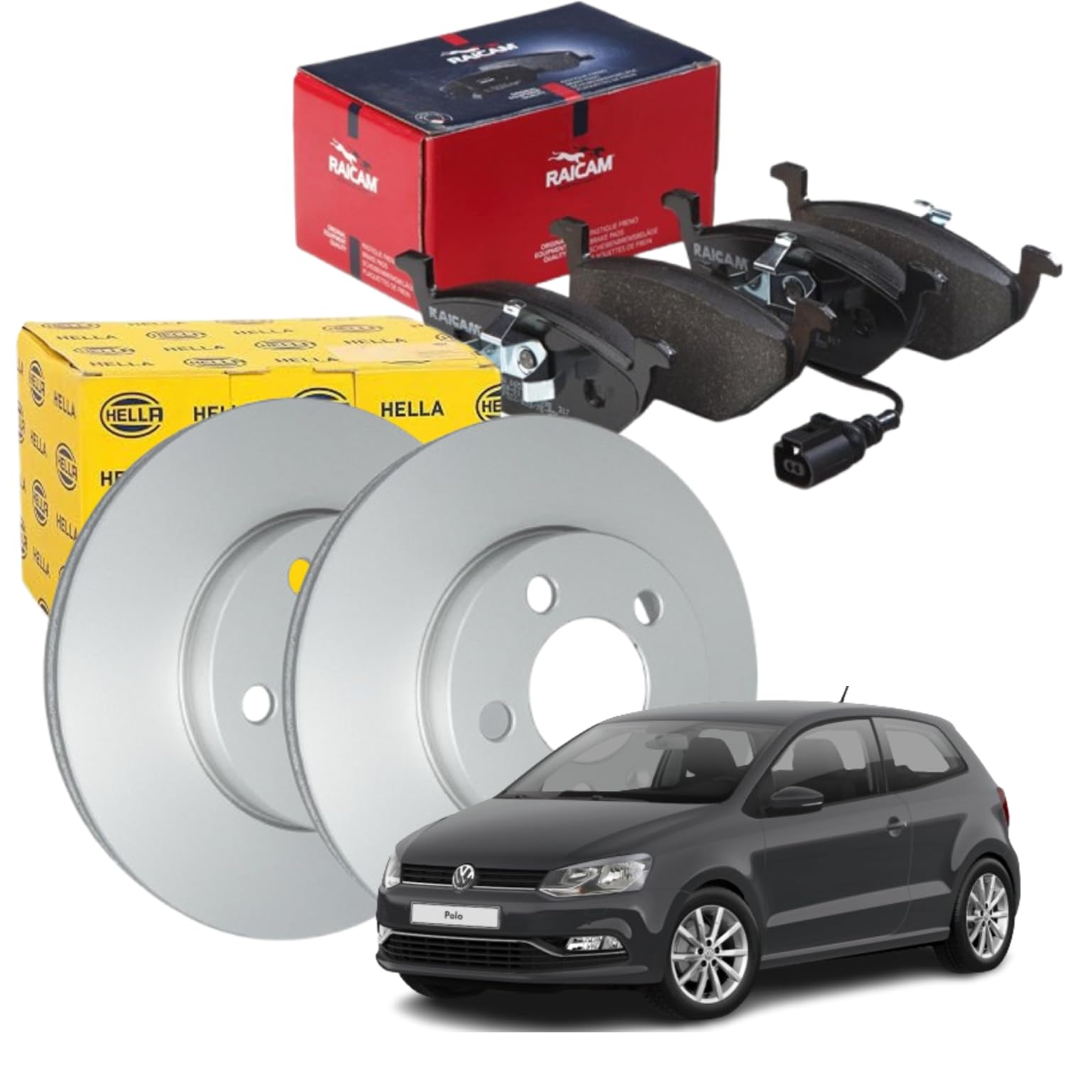 KIT DISCHI E PASTIGLIE FRENO ANTERIORI DX/SX PER POLO V