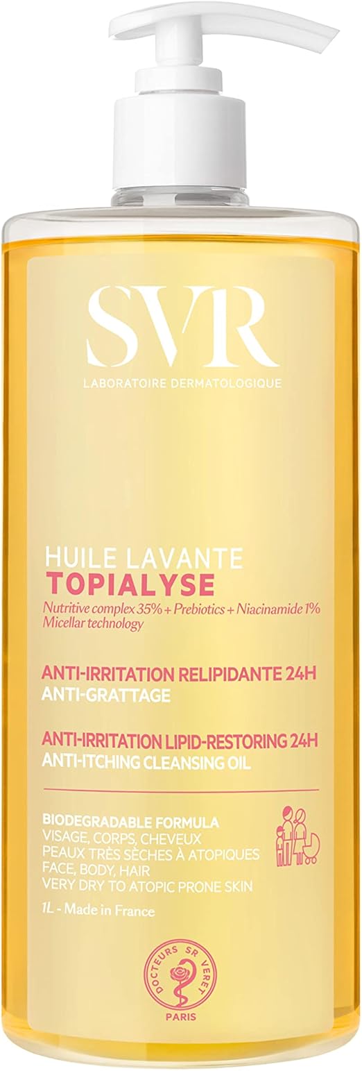 SVR TOPIALYSE Micellar Oil Wash for Face, Body, Hair, 24hr Hydration