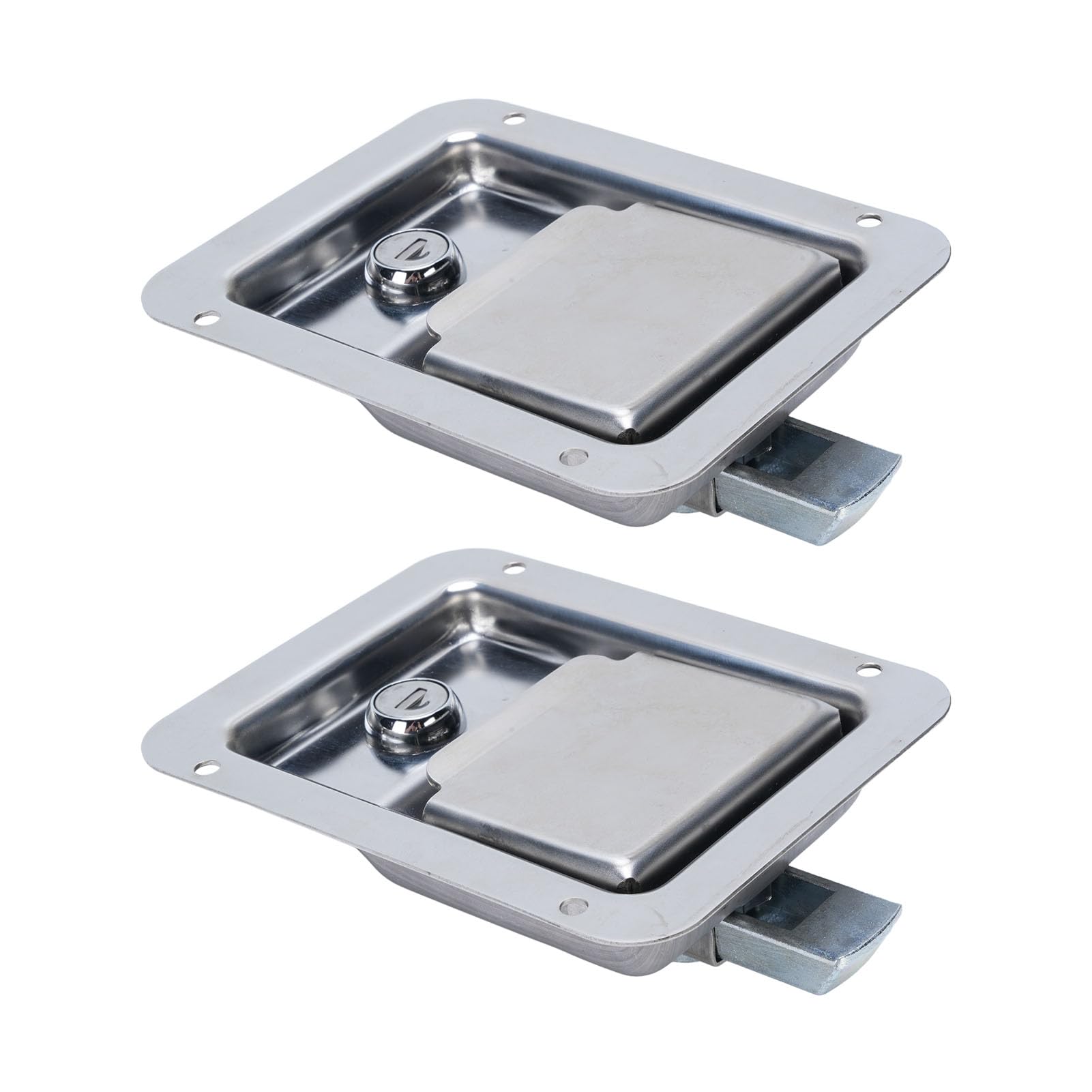 Alomejor Maniglia per Cassetta degli Attrezzi Serratura per Cassetta degli Attrezzi per Camion in Acciaio Inossidabile 140 X 108 Mm Montaggio a Incasso con 2 Chiavi Guarnizione Impermeabile per