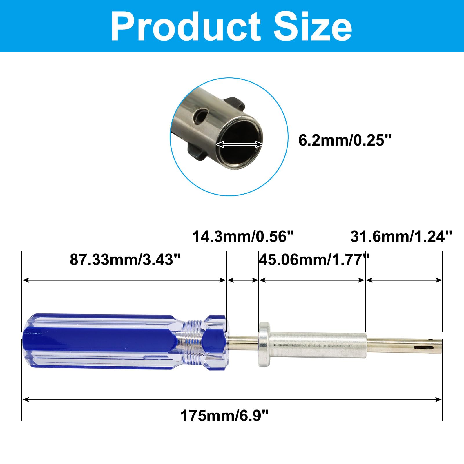17,8 cm (7 Zoll) CATV Kabelverriegelung Terminator TV Tool, Koax/Koaxial Schlagschlüssel LTT-7 GTT-7 CATV Blau
