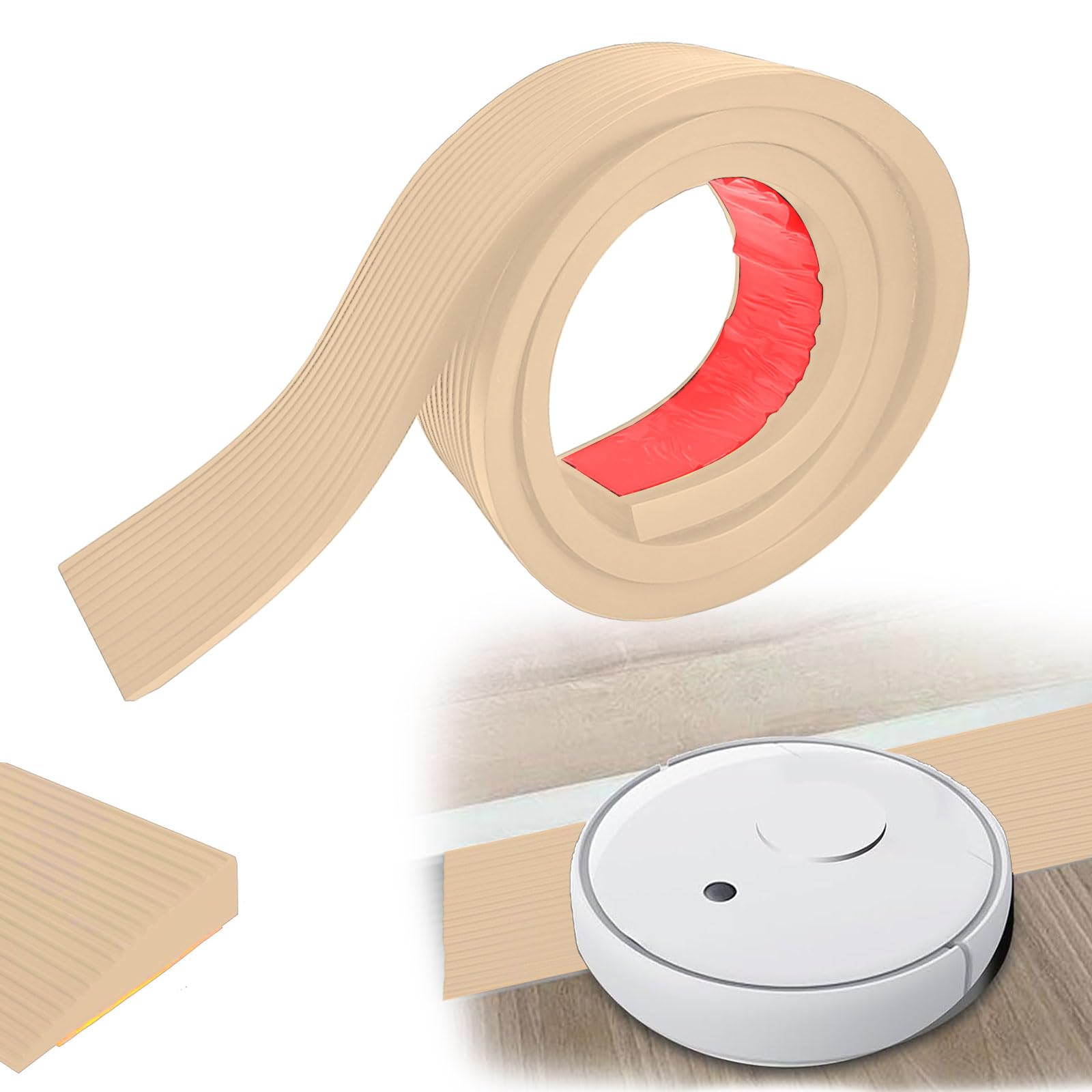 Rampa per soglia, 90 x 8 x 3 cm, in PVC, superficie antiscivolo, rampa per sedie a rotelle, passeggini, deambulatori o scooter (giallo chiaro)