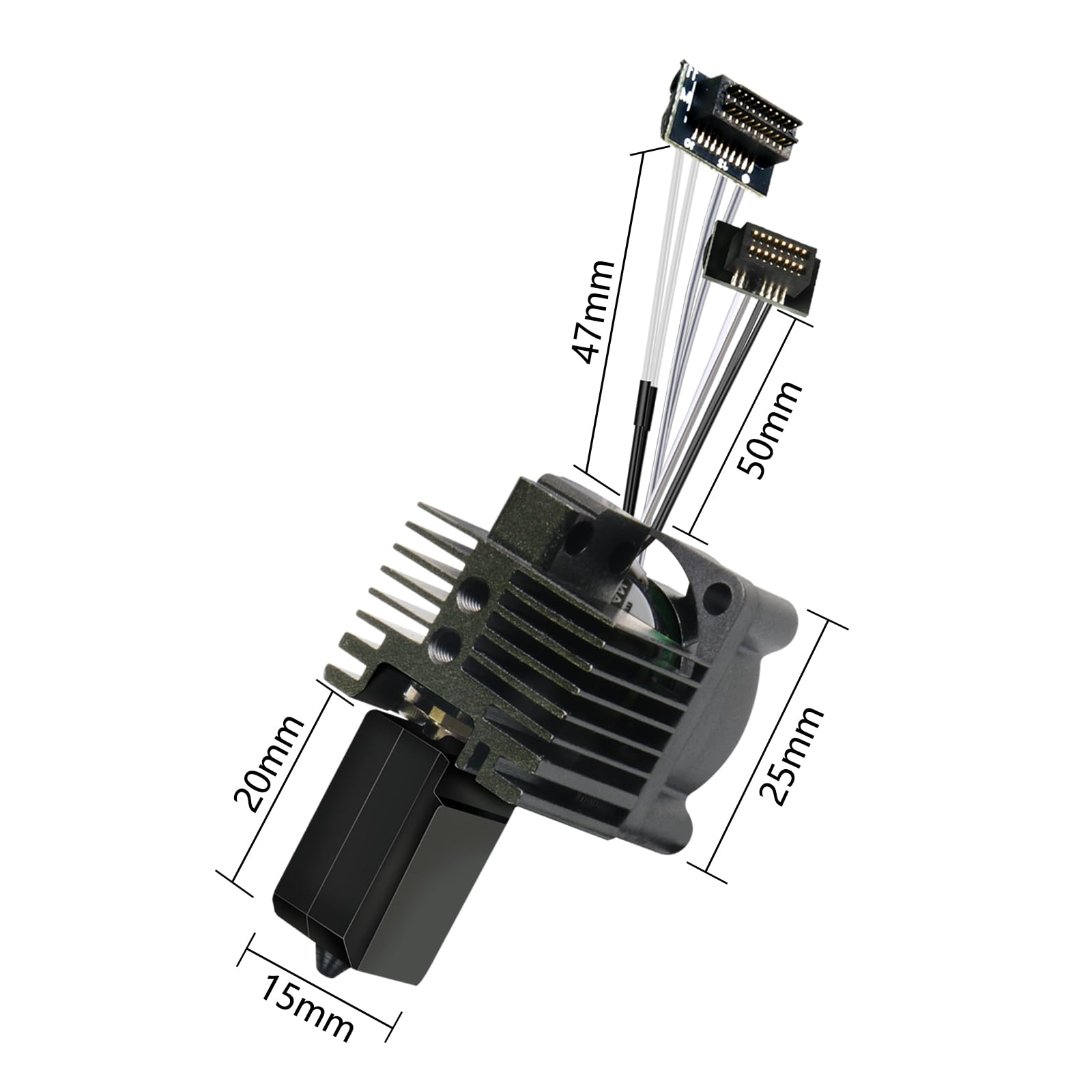 Upgraded All-in-One Hotend Kit for Bambu Lab P1P/P1S (with fan), 3D printer print head pre-installed with cooling fan, thermistor, and heating element (includes 2PK 0.4mm hardened steel nozzle)