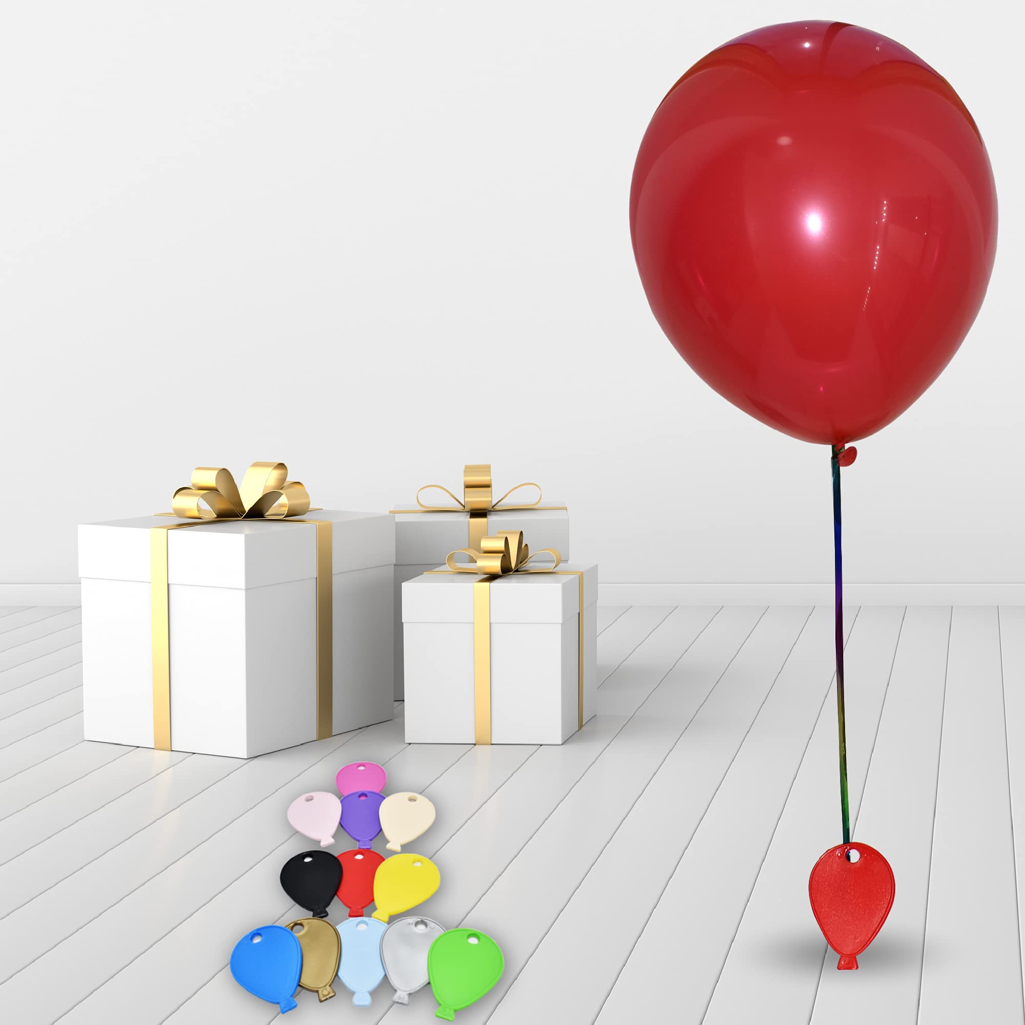 Balloon Shape Star Weights - Set Of 5 To 100, Helium Balloon Weights For Birthday & Party Decor (Multi-Color)