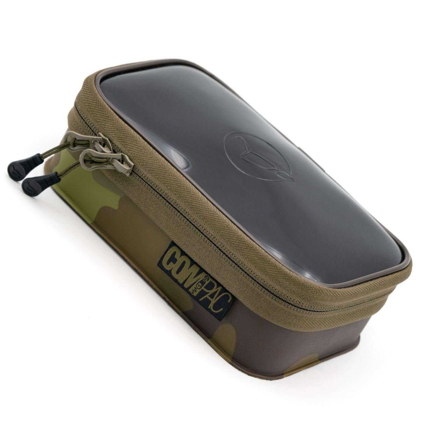 Korda Compac 110, Waterproof Zipped EVA Pouches, Compact Tackle Storage, Clear Plastic Lid, Versatile Fishing Gear Solution