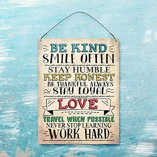 Dorothy Spring Be Kind Smile Often Love Work Hard Inspirational Wall Quote Plaque Metal Sign Size 15x20cm