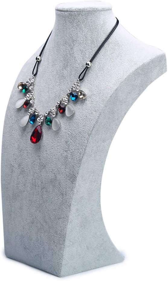 HOMANDAHomanda Grey 11.4" Velvet Necklace Jewelry Jewellery Display Bust Stand Holder Organizer