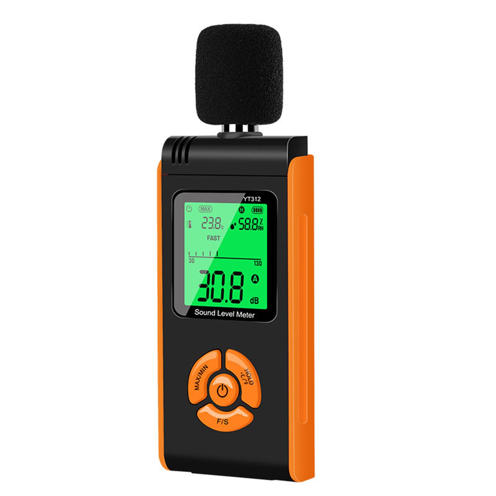 Zxfdsfdbnm Black Digital Sound Meter 30 To 130 Decibel, Handheld Sound Measuring Device With Backlit Lcd, Fast Slow Response, Min Hold Functions For Home School Factory Field Checks Slow Response Min Hold
