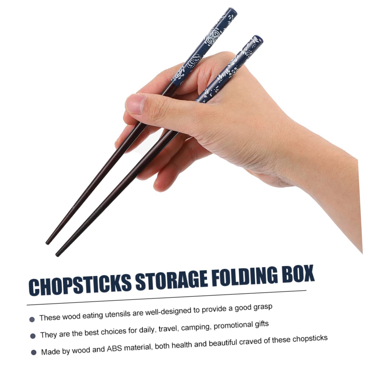 Baguettes avec Boîtes de Rangement Japonaises Pliables, 2 Sets