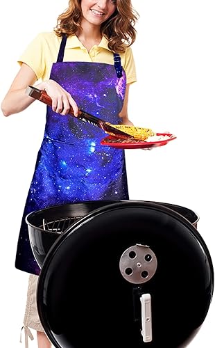 Miniatura 2 de Sosolong Delantal ajustable impermeable con 2 bolsillos, delantales de cocina para mujeres, hombres, chef