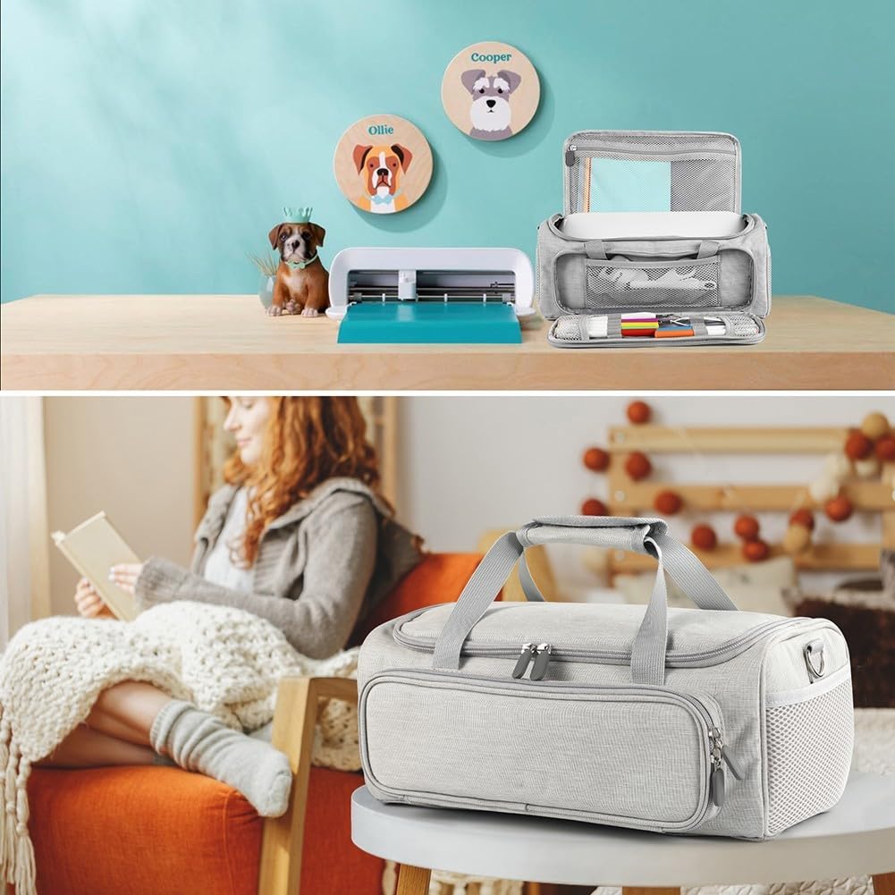 Étui de transport étanche élégant pour machines de découpe Cricut Joy Xtra, avec bretelles compatibles avec les accessoires Cricut Joy Xtra, Voir image, Gray