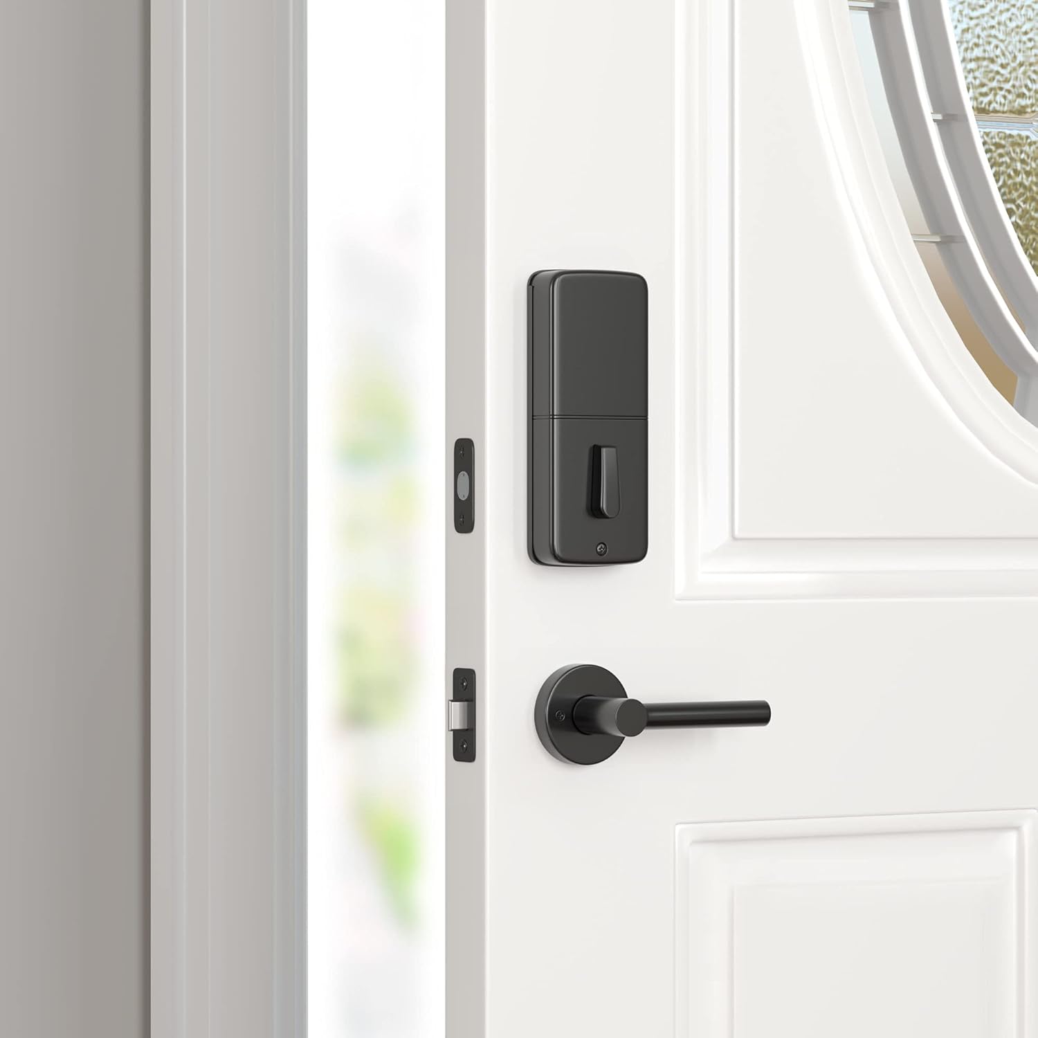 Miseno MLK4012 Elkton Round Rod Passage Door Lever Set - Matte Black