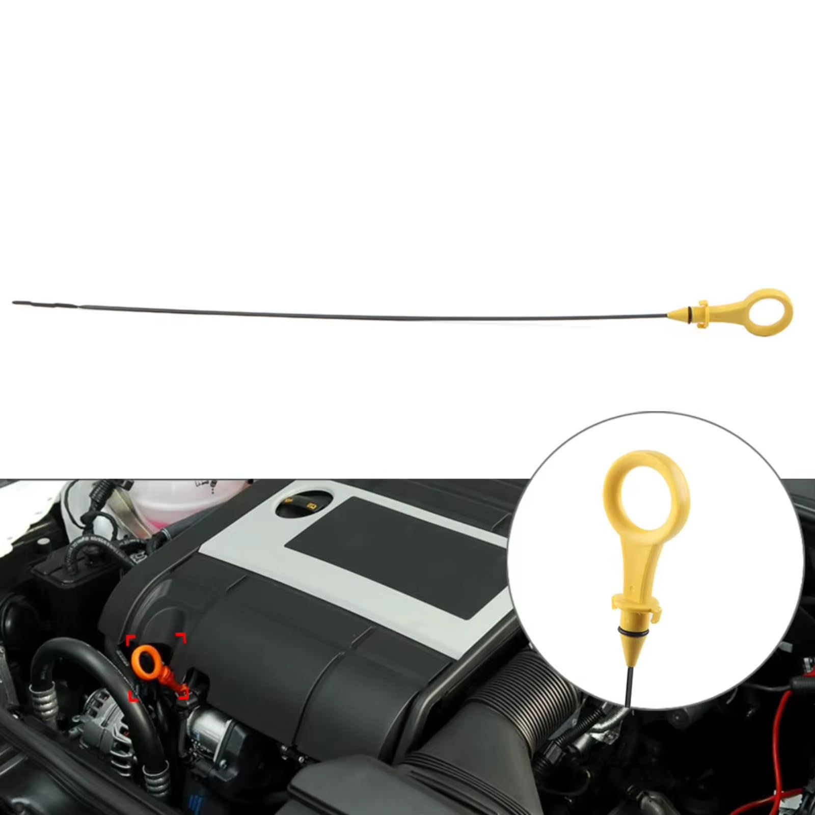 Asta di Livello Olio Motore per Audi A3 8P 2008-2013, Audi A4 B8 2009-2016, Audi A5 B8 2010-2016, 610 mm, ricambi per Asta di Livello Olio Motore 2.0T, codice 06J115611F