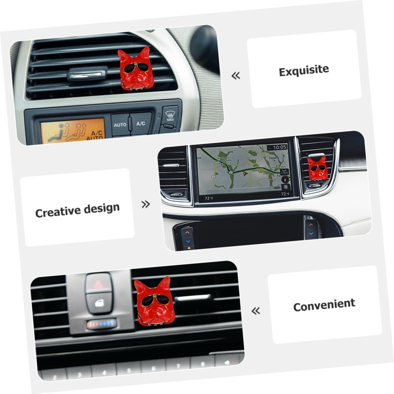 ULTECHNOVO 5 Pièces Clip D'aromathérapie Diffuseur D'huiles Essentielles Diffuseur De Parfum De Voiture De Climatiseur De Voiture Clip sur Diffuseur Décor De Plâtre